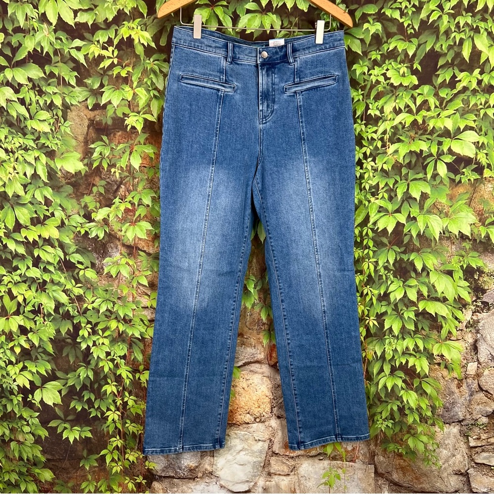 NWT J. MCLAUGHLIN Distressed High Waist Emmie Heritage Blue Jeans, 10 - Picture 4 of 13